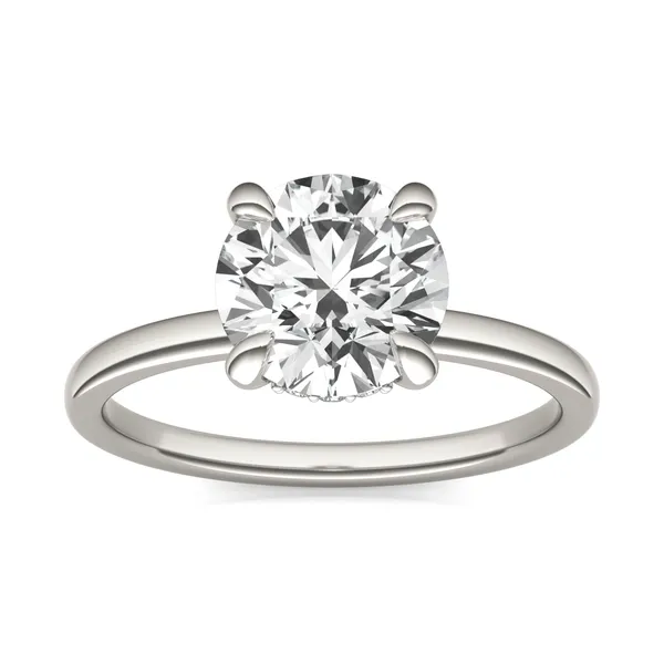 Round Custom Hidden Halo Classic Engagement Ring Setting